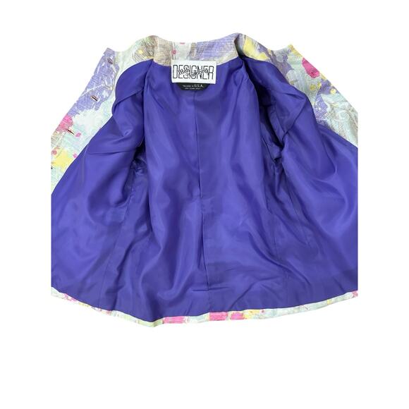 Vtg 80s Utah Tailoring Designer Skirt Suit Pastel Brocade Purple Business Event - Picture 11 of 16